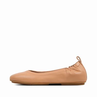 Fitflop Women's ALLEGRO Soft Leather Ballet Flats - Brown, ZH9513827